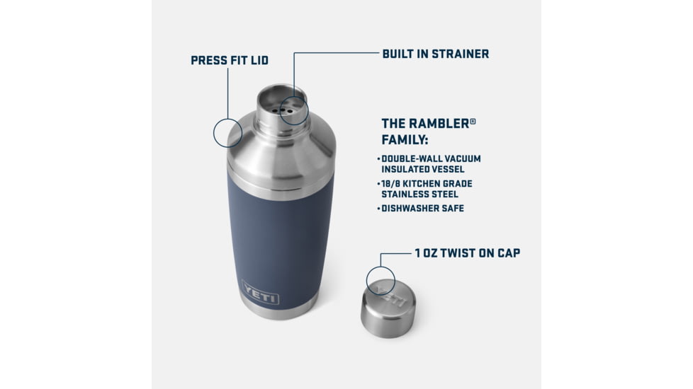 Yeti Rambler 20 oz Cocktail Shaker, Big Sky Blue, 20 oz, 21071504641