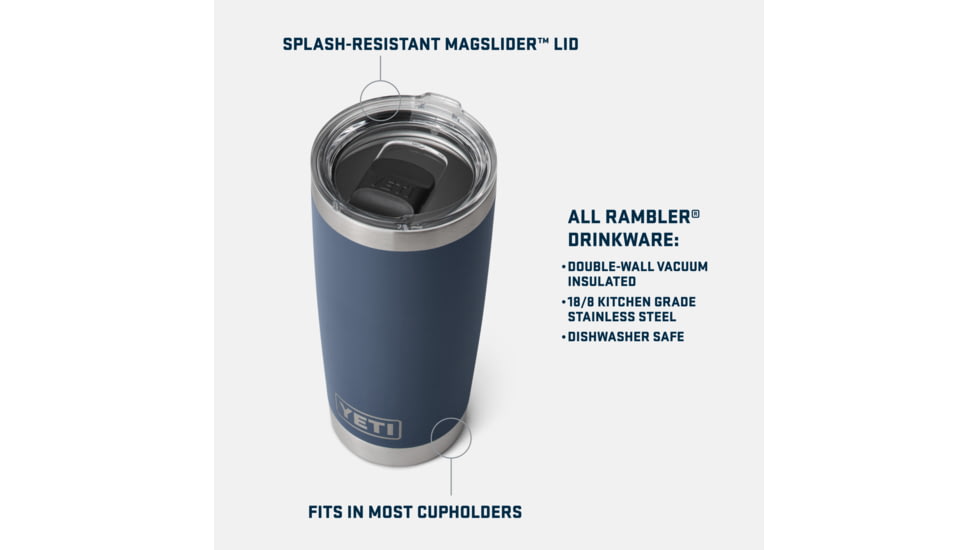 Yeti Rambler 20 oz Tumbler with Magslider Lid, Rescue Red, 21071504370