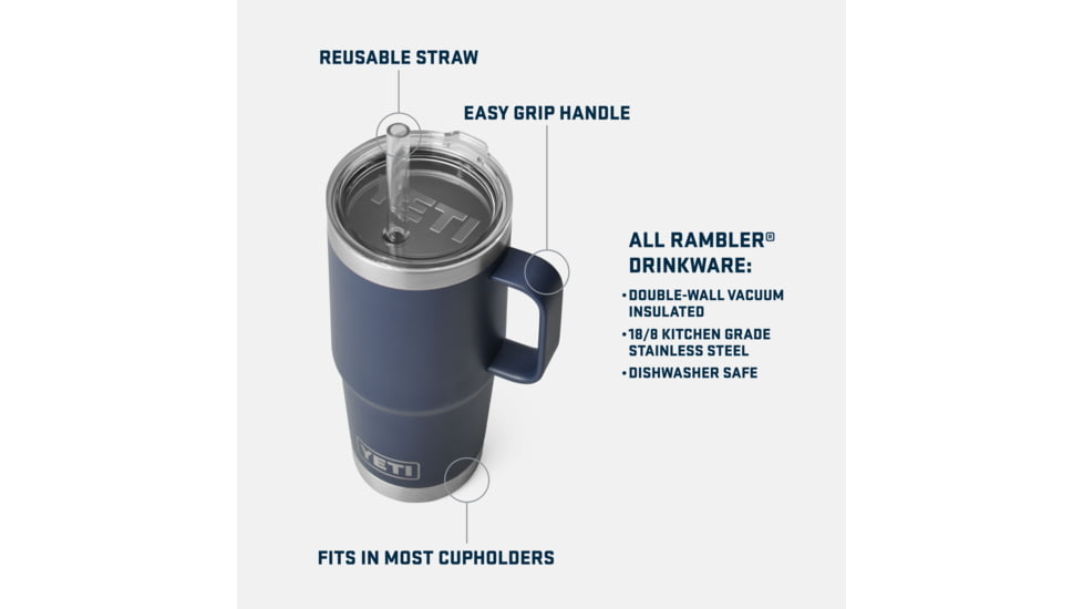Yeti Rambler 25 oz Straw Mug, Power Pink, 25 oz, 21071502073