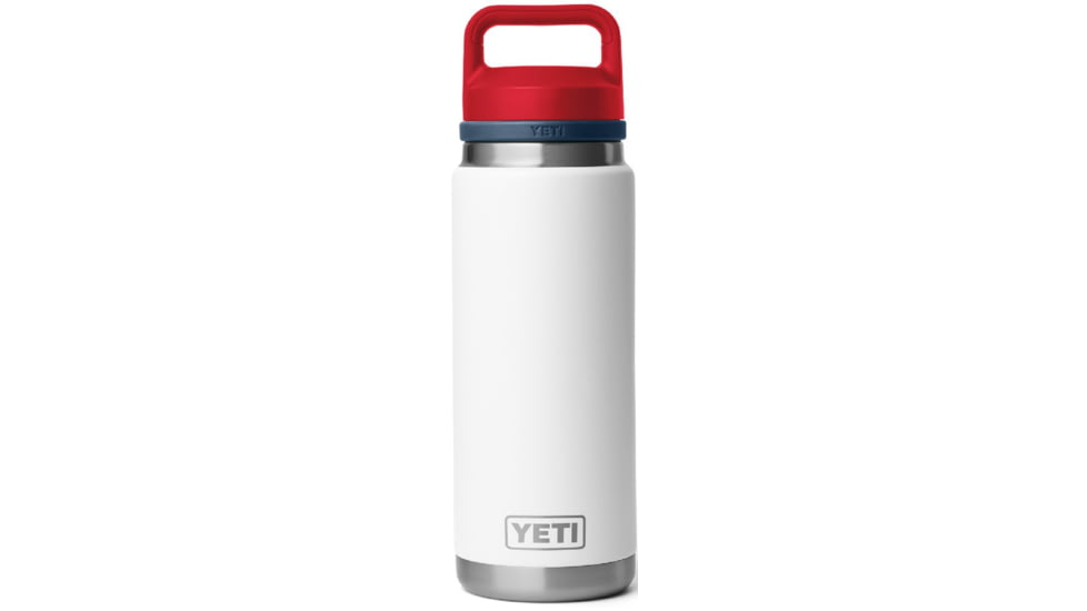 Yeti Rambler 26 oz Bottle Chug, White/Navy/Rescue Red, 26 oz, 21071505939