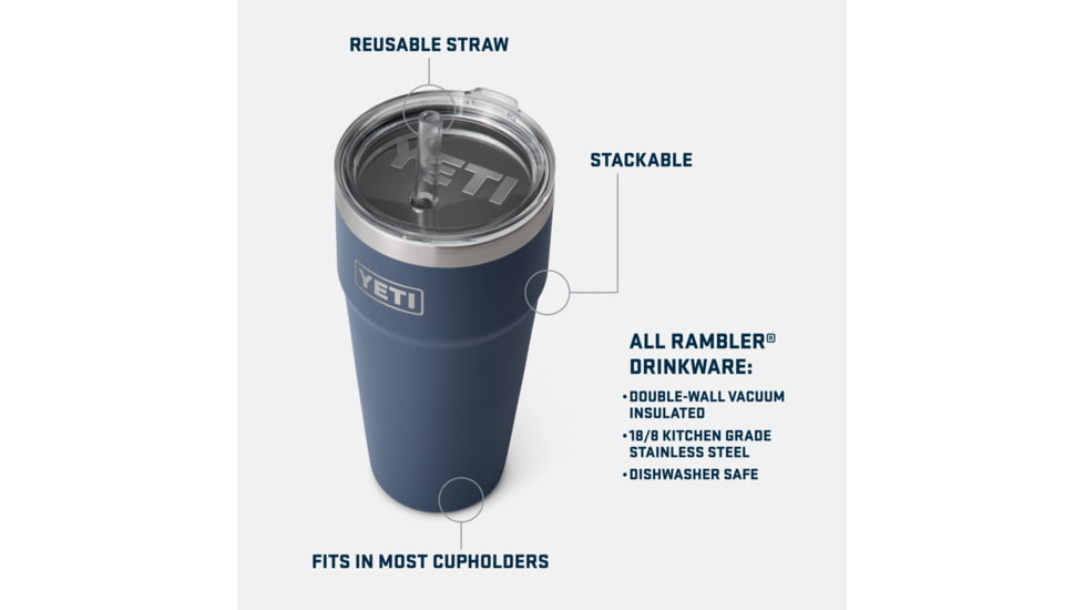 Yeti Rambler 26 oz Straw Cup, Rescue Red, 21071501388