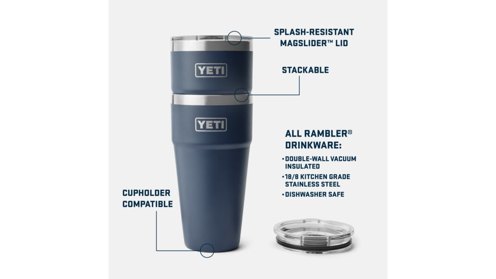 Yeti Rambler 30 oz Stackable Cup w/Magslider Lid, Lowcountry Peach, 21071505466