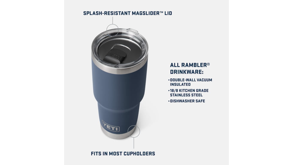 Yeti Rambler 30 oz Tumbler w/Magslider Lid, Rescue Red, 21071503813