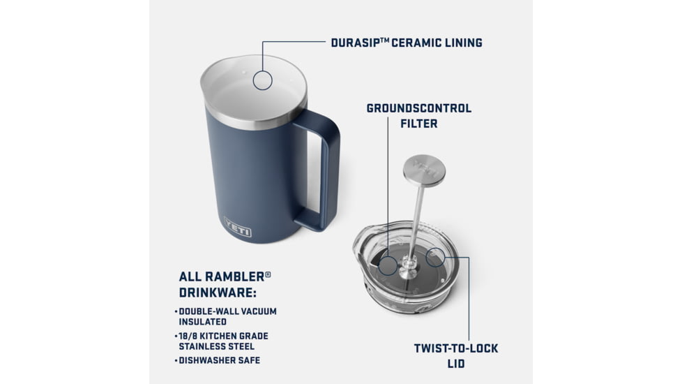 Yeti Rambler 34 oz French Press White, White, 34 oz, 21071501847