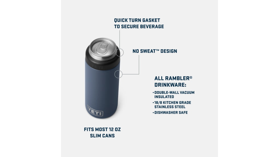 Yeti Rambler Colster Slim Can Cooler, Rescue Red, 21071504068