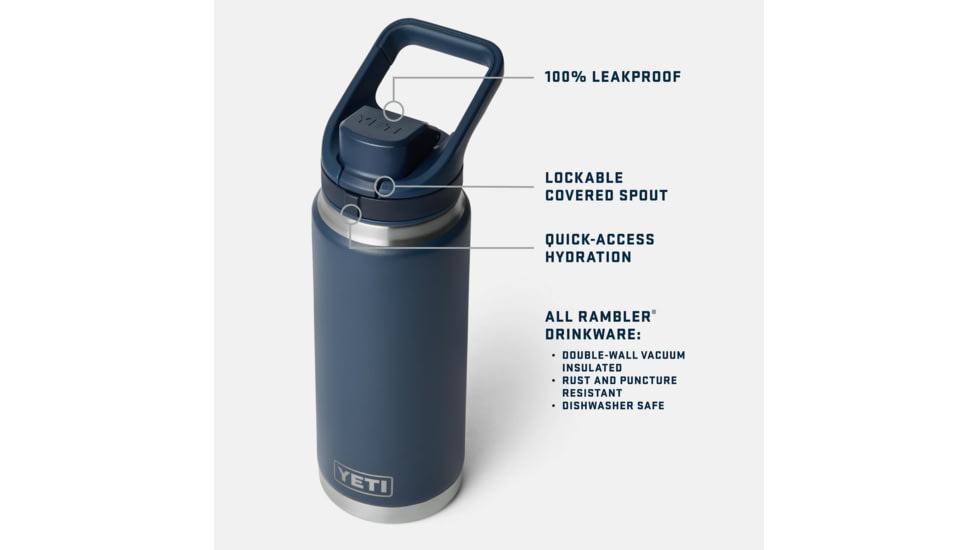 Yeti Rambler 26 oz Water Bottle w/ Flip Chug Cap, Olive/King Crab Orange, 21071508519