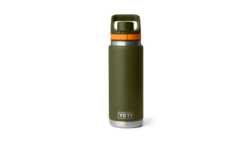 Yeti Rambler 26 oz Water Bottle w/ Flip Chug Cap, Olive/King Crab Orange, 21071508519