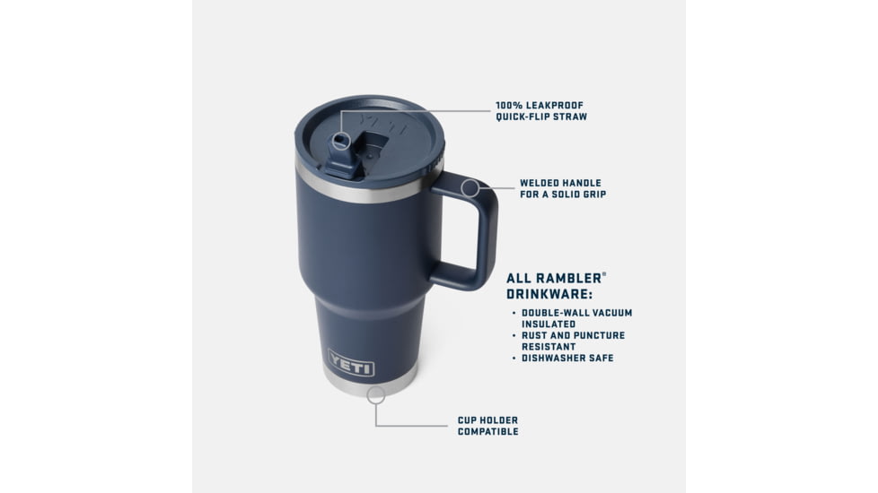 Yeti Rambler 30 oz Travel Mug w/Straw Lid