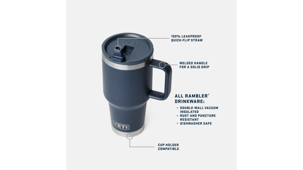 Yeti Rambler 30 oz Travel Mug w/Straw Lid