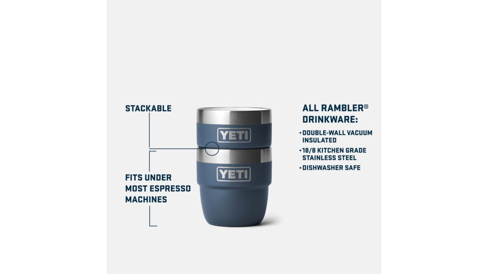 Yeti Rambler 4 oz Stackable Cups w/Durasip Ceramic Lining - 2 Pack