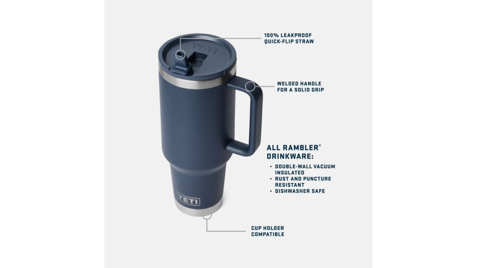 Yeti Rambler 40 oz Travel Mug w/Straw Cap