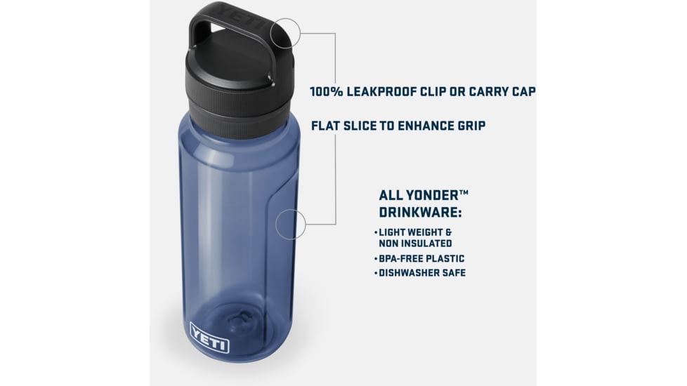 Yeti Yonder 1L Water Bottle, Navy, 1 Liter, 21071220006