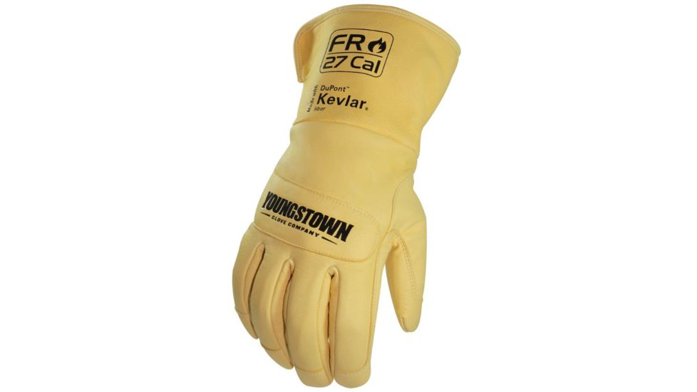Youngstown Glove Company FR Leather Utility Lined w/ Kevlar Wide-Cuff, Tan, Large 12-3275-60-L