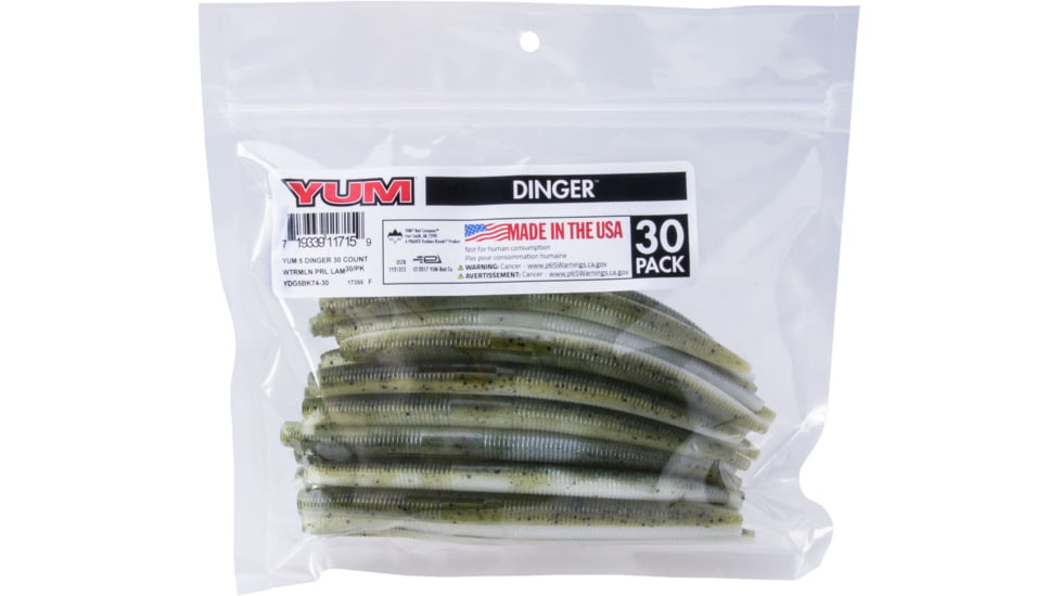 Yum Dinger Bulk Bait, 5in, Watermelon Pearl Laminate, YDG5BK74-30