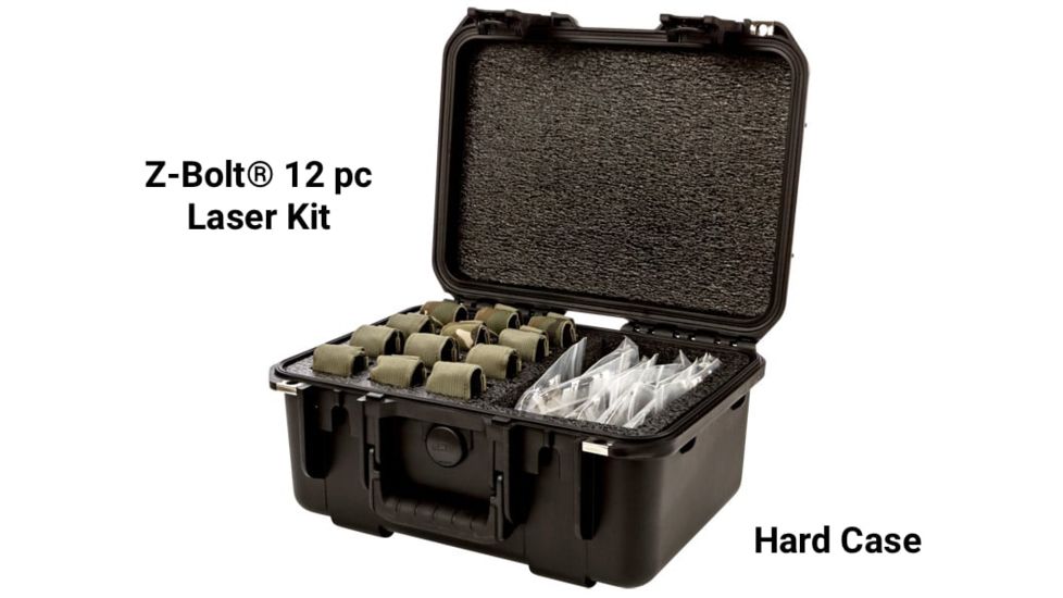 Z-Bolt Green Dot Laser Pointer Designator, Diode Variants 12 Pcs Kit, Hard Case, Coyote Brown, NSN 1265-01-645-8197, BTG-10G-KIT-12-HC-CB