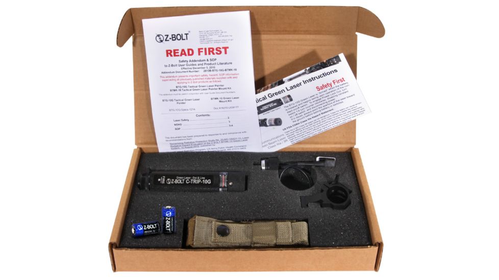 Z-Bolt Green Dot &amp; Line Laser For Trip Wire Detection &amp; Tactical Comms, Multicam, C-TRIP-10G-MC