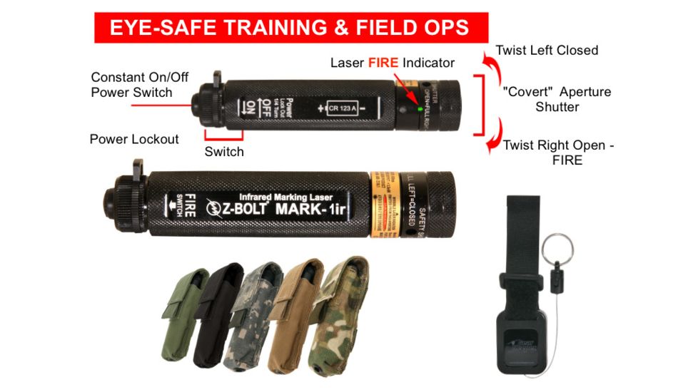 Z-Bolt Infrared Dot Laser Designator, Civilian Legal, 1.000 Meter Range,FDA CLASS 1, 4 Pcs Kit, Multicam, MARK-1ir-KIT-4-SP-MC