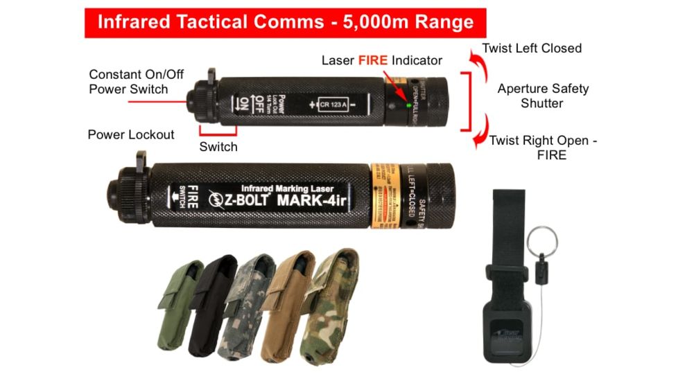 Z-Bolt Infrared Dot Laser Designator, Restricted Sale, 5.000 Meter Range, ANSI CLASS 3R, 4 Pcs Kit, Multicam, MARK-4ir-KIT-4-SP-MC