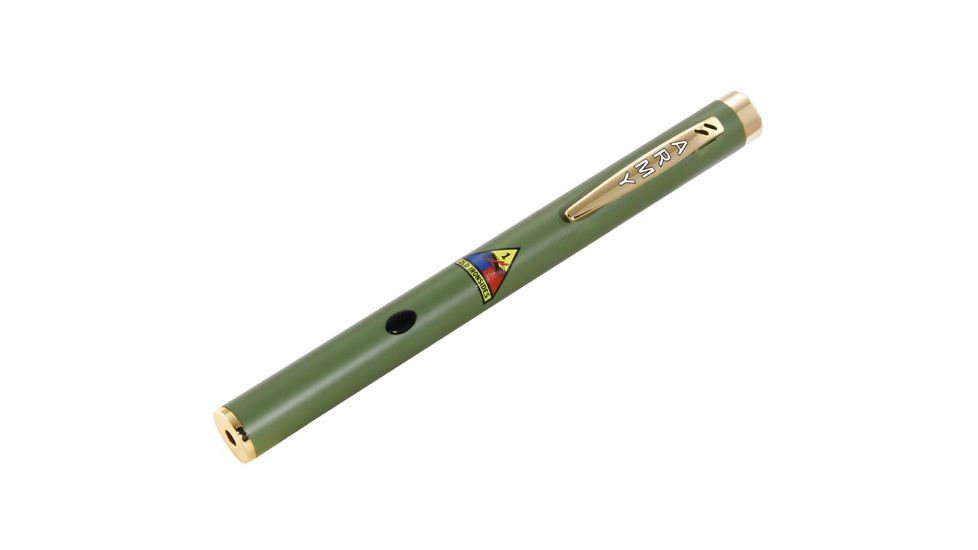 Z-Bolt Military Pride Laser Pointer, Green, 1st Armored Division Old Ironsides, Emerald Green, MBP-5-ARMY-1stAD