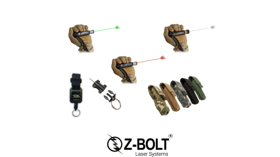 Z-Bolt Tri-Band Laser Kit - 1X FDA Legal Infrared Dot, 1X Green Dot, 1X Red Dot, Ranger Green, TRI-BAND-KIT-RG-XT