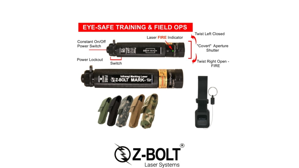 Z-Bolt Tri-Band Laser Kit - 1X FDA Legal Infrared Dot, 1X Green Dot, 1X Red Dot, Ranger Green, TRI-BAND-KIT-RG-XT