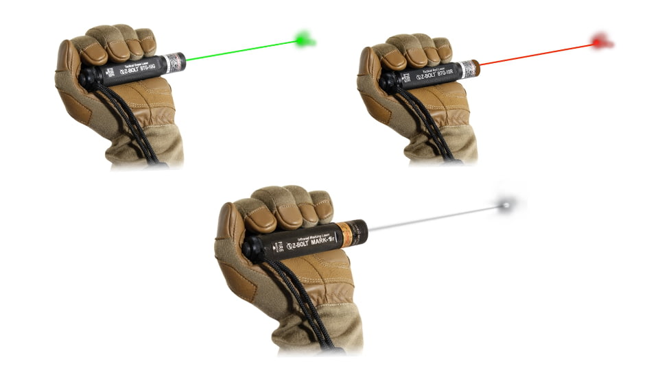 Z-Bolt Tri-Band Laser Kit - 1X FDA Legal Infrared Dot, 1X Green Dot, 1X Red Dot, Ranger Green, TRI-BAND-KIT-RG-XT