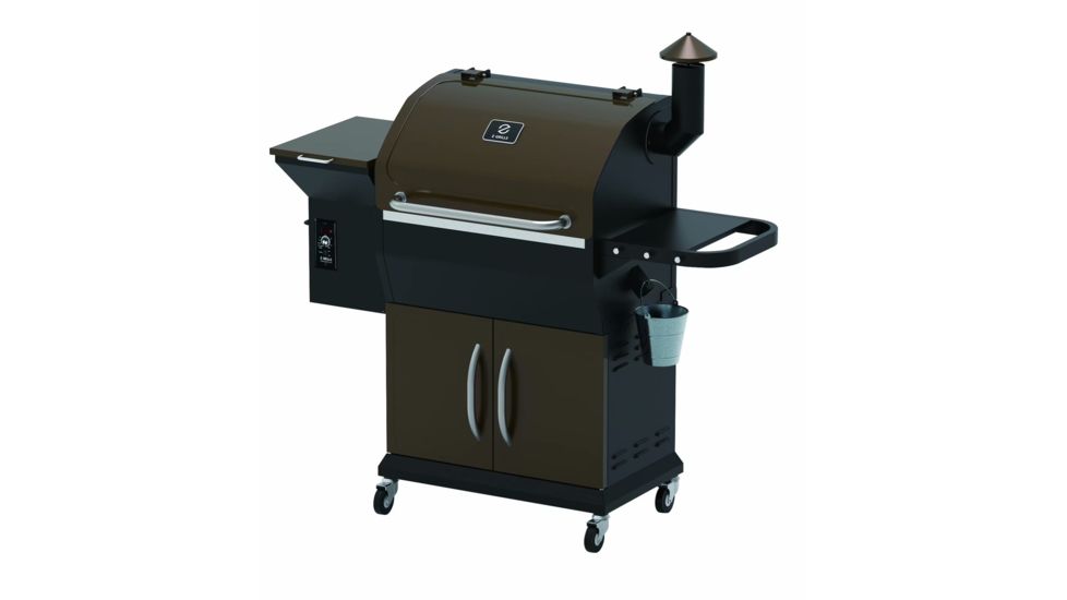 Z Grills 1000C 8-in-1 Wood Pellet Grill, BBQ &amp; Smoker, Black/Bronze, 54x25x53, ZPG-1000C