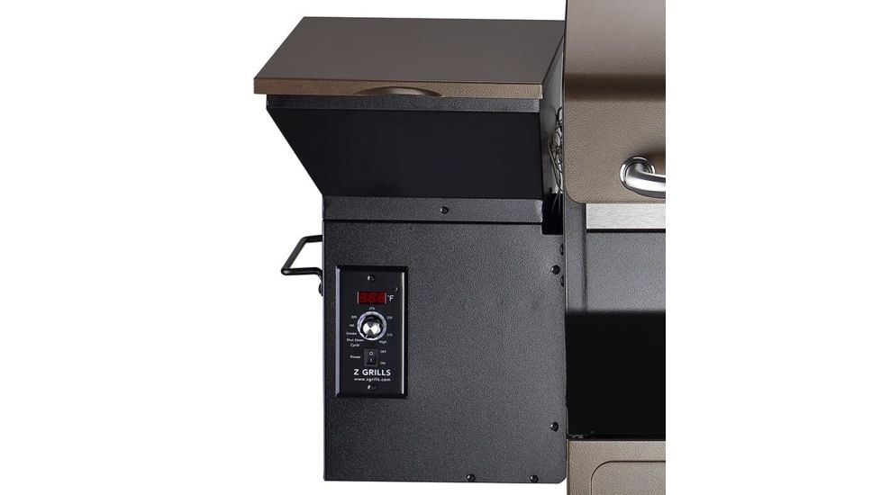 Z Grills 1000D 8-in-1 Wood Pellet Grill, BBQ &amp; Smoker, Black/Bronze, 54x25x53in, ZPG-1000D