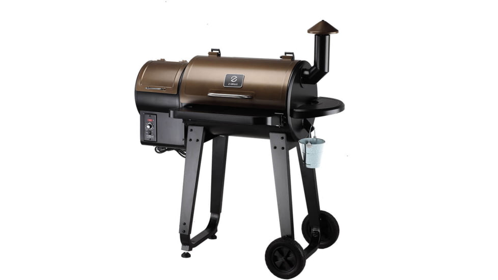 Z Grills 7-in-1 Wood Pellet Grill &amp; Smoker w/ Wireless Meat Probe Thermometer, Brown/Black, Medium, ZPG-450APRO