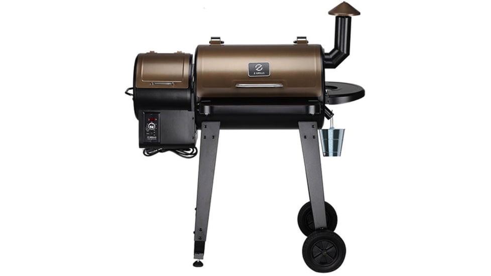 Z Grills 7-in-1 Wood Pellet Grill &amp; Smoker w/ Wireless Meat Probe Thermometer, Brown/Black, Medium, ZPG-450APRO