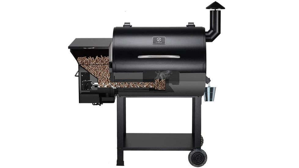 Z Grills 7002B 8-in-1 Wood Pellet Grill, BBQ &amp; Smoker, Black, ZPG-7002B