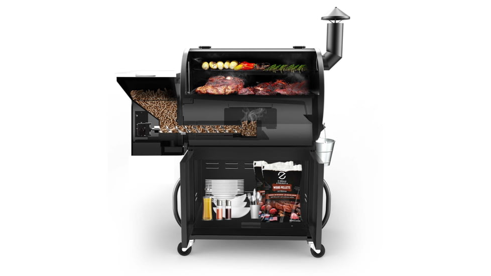 Z Grills 700D 8in1 Wood Pellet Grill - Smoker, Bronze/Black, Large, ZPG-700D