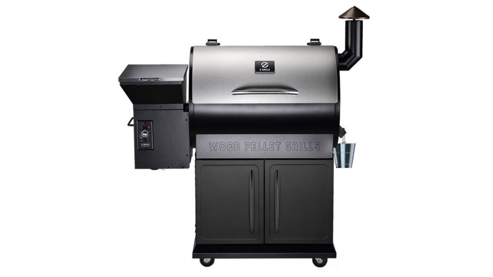 Z Grills 700E 8-in-1 Wood Pellet Grill, BBQ &amp; Smoker, Black/Silver, ZPG-700E