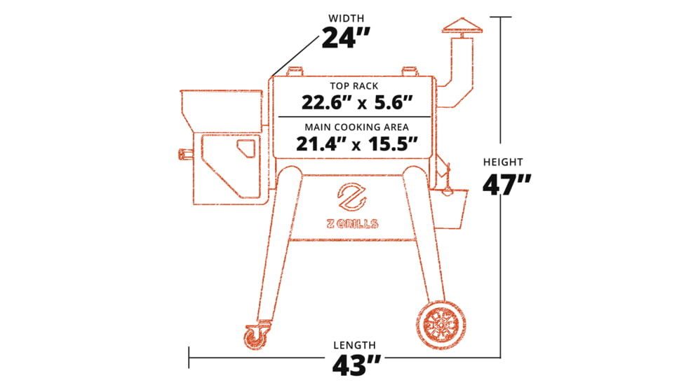 Z Grills Pioneer Wood Pellet Grill &amp; Smoker, Black, Medium, ZPG-450B