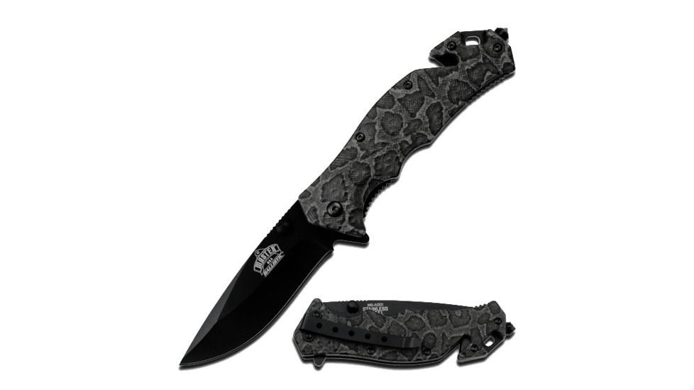 Z-Hunter 4.5in. Grey Snake Skin Knife, Grey MU A001SN