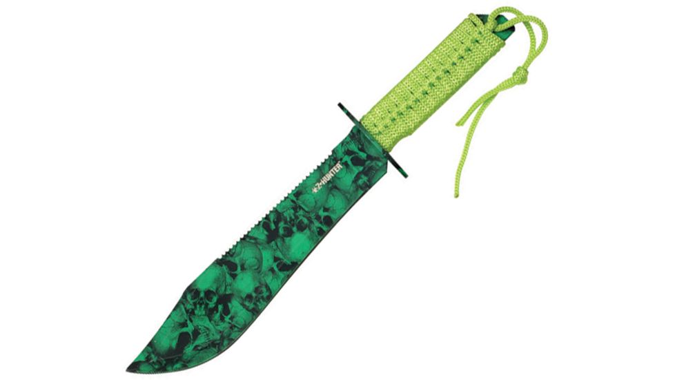 Z-Hunter Bowie Green Skull Camo Knife ZB031