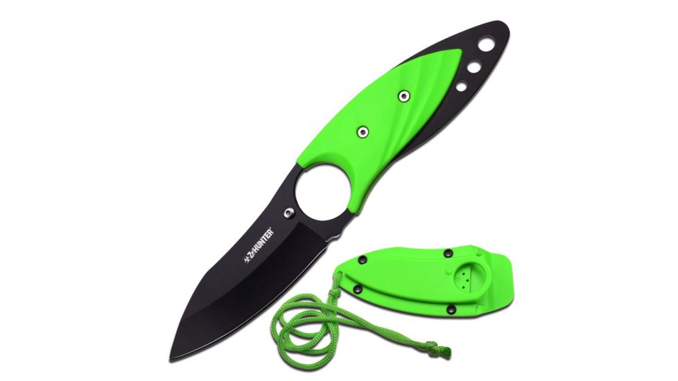 Z-Hunter Fixed Blade, 7in, Stainless Steel Blade, Full Tang Green Nylon Fiber Handle ZB-139