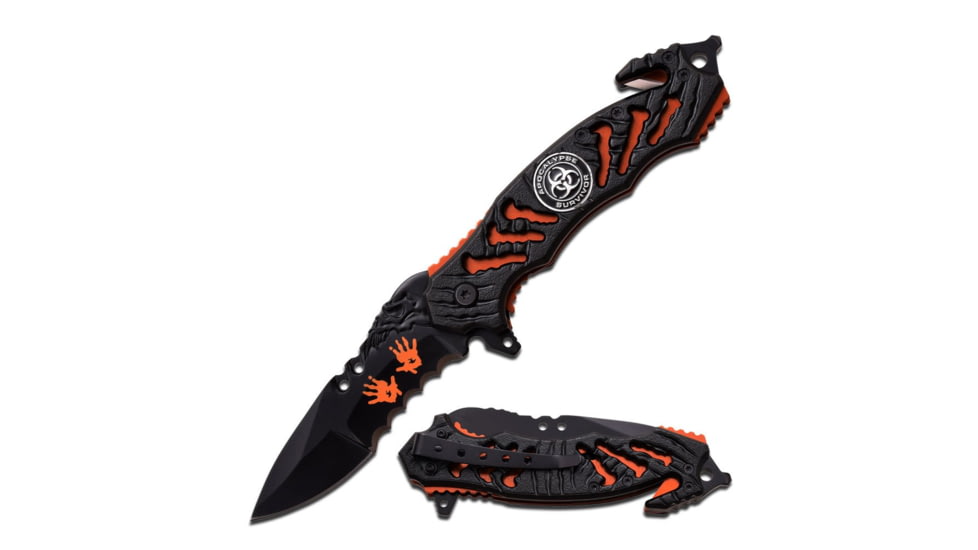 Z-Hunter Folding Blade, 3.5in, Stainless Steel Blade, Black Aluminum Handle ZB-160OR