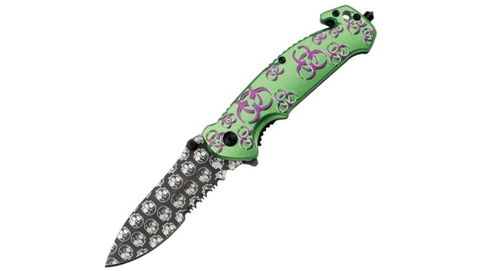 Z-Hunter Laser Skull A/O Rescue Green Knife ZB052GNP