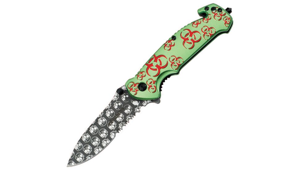 Z-Hunter Laser Skull A/O Rescue Green Knife ZB052GNR