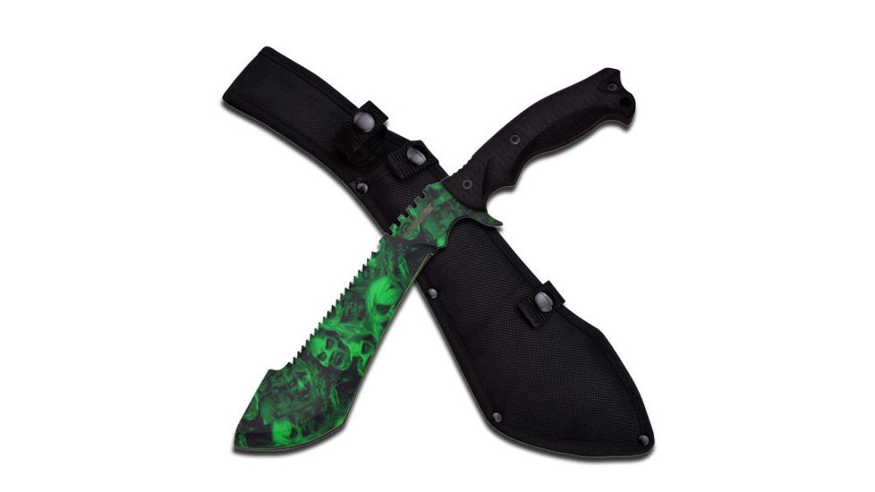 Z-Hunter Machete, 15.25in, Stainless Steel Blade, Black Rubber Wrapped Half Tang Constructed Handle ZB-113GN