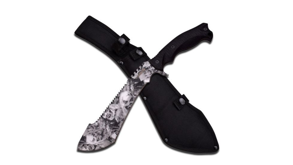 Z-Hunter Machete, 15.25in, Stainless Steel Blade, Black Rubber Wrapped Half Tang Constructed Handle ZB-113GY