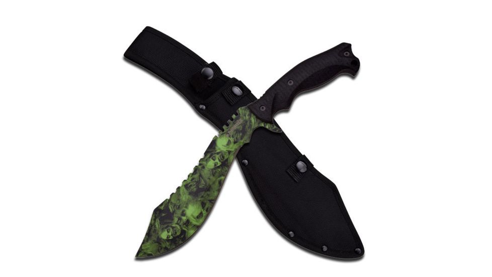 Z-Hunter Machete, 15in, Stainless Steel Blade, Black Rubber Wrapped Half Tang Constructed Handle ZB-117GN