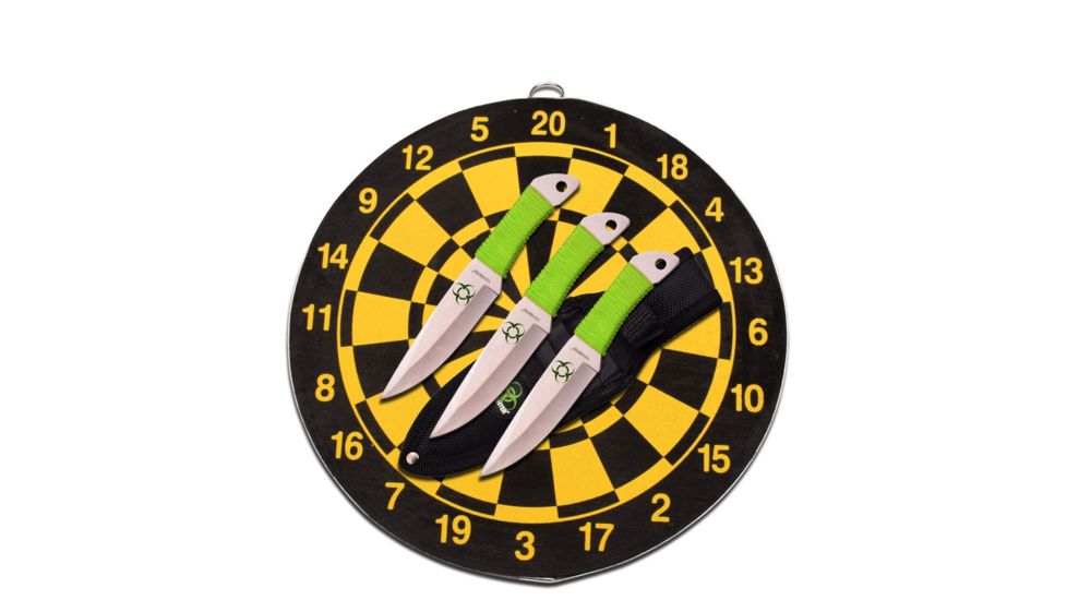 Z-Hunter Tactical, 6.5in, Stainless Steel Blade, Green Cord Wrapped Handle ZB-154SET
