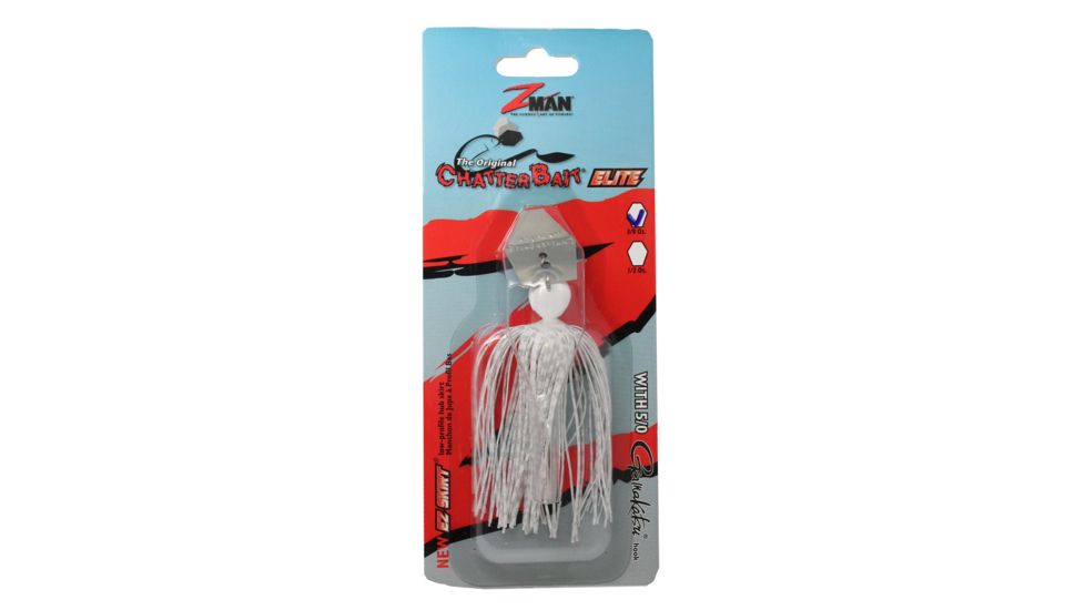 Z-man Chatterbait Elite Swim Jig, 3/8oz, White, CB-EL38-01