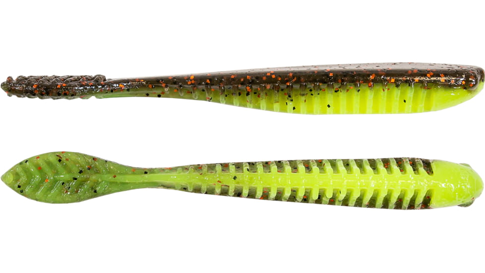 Z-man Trick Shotz Soft Bait, 5, 4.2in, Coppertreuse, TS42-109PK5