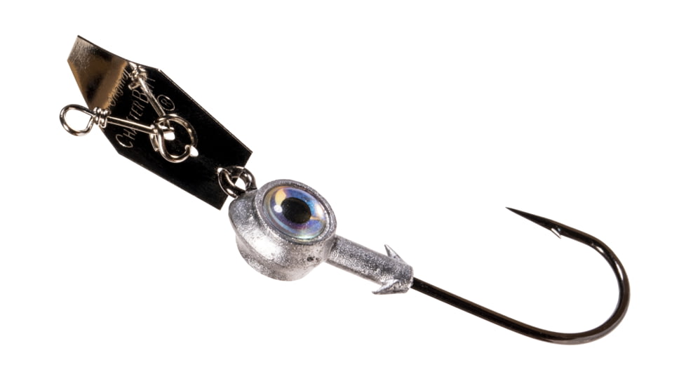 Z-man Eye Strike Chatterbait 5/0 1/2 oz Silver 2 Pack, CBE5012-1PK2