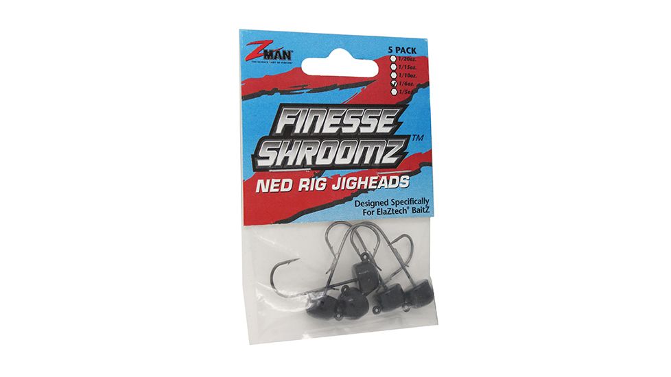 Z-man ShroomZ Finesse Jig, 1/6oz, Black, FJH16-02PK5