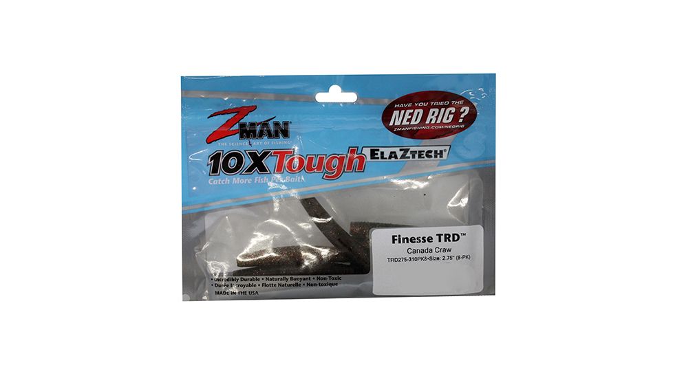 Z-man Finesse TRD Ned 2.75in Rig Worm, 8, Canada Craw, TRD275-310PK8