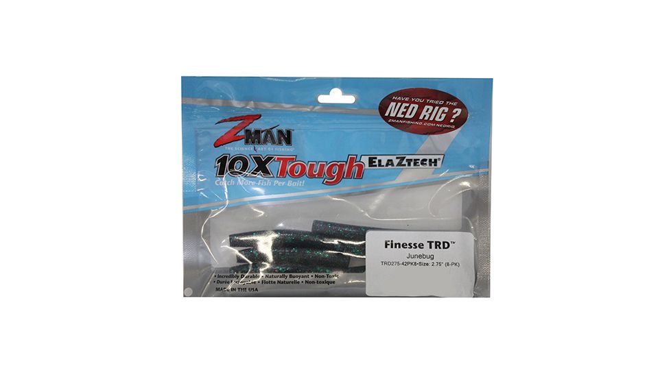 Z-man Finesse TRD Ned Rig Worm, 8 pack, 2.75in, Junebug, TRD275-42PK8